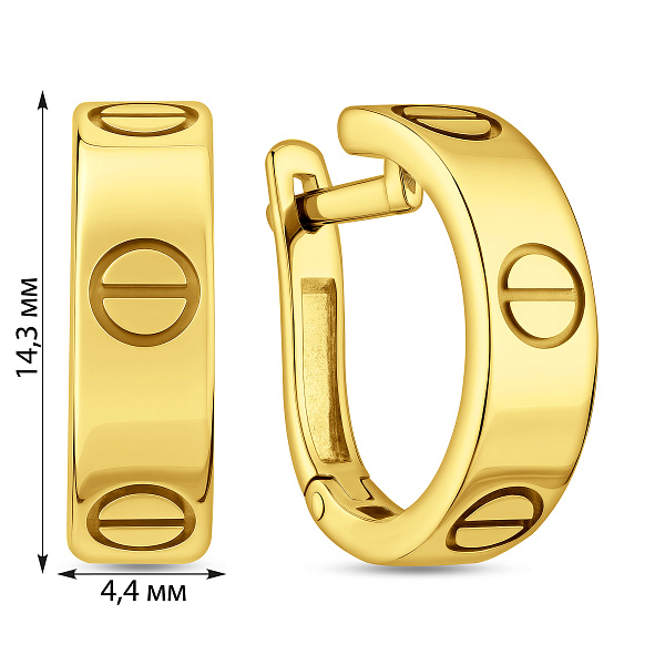 Золоті сережки в жовтому кольорі металу (арт. 110344ж) – зображення 2