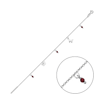 Браслет из белого золота с подвесками (арт. 326998бф)
