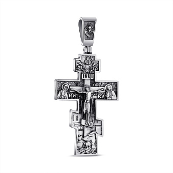 Серебряный крестик с распятием и с чернением (арт. 7904/А172пю)