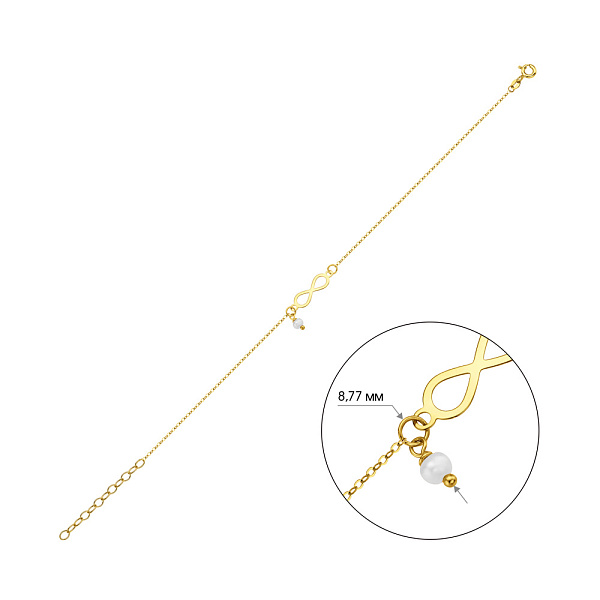 Золотой браслет Бесконечность (арт. 326963жпрлб) – изображение 2