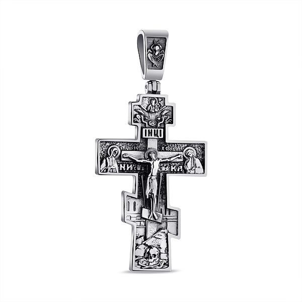 Серебряный крестик с распятием и с чернением (арт. 7904/А172пю) – изображение 1