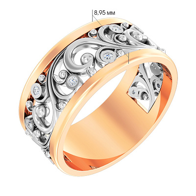 Золотое кольцо с фианитами (арт. 140717)