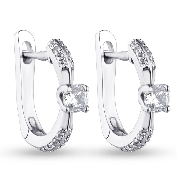 Серьги из серебра с фианитами (арт. 7502/2849) – изображение 1