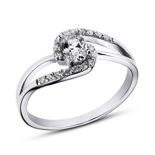 Серебряное кольцо с фианитами (арт. 7501/11023р) – изображение 1