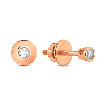 Золоті сережки-пусети з фіанітом (арт. 110314)