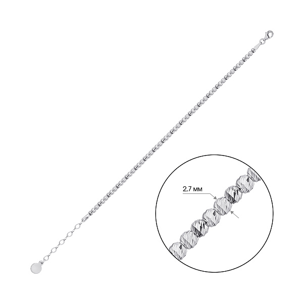 Серебряный браслет с шариками (арт. 7509/3852) – изображение 2