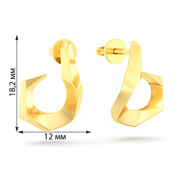 Серьги из желтого золота без камней (арт. 110010ж) – изображение 2
