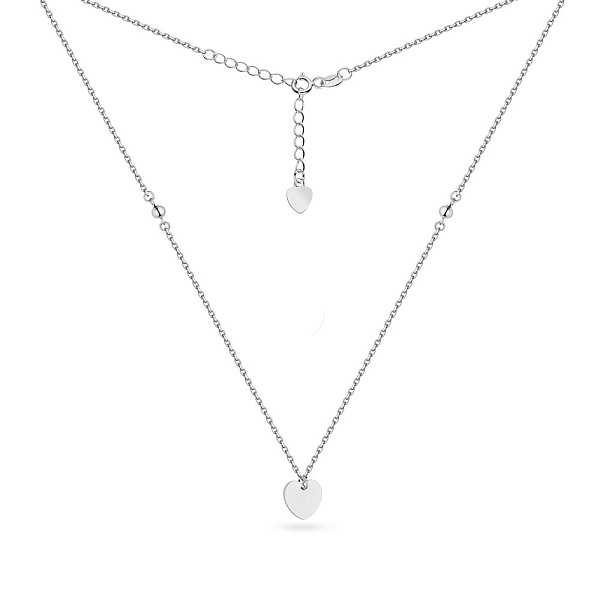 Серебряное колье "Сердце" с шариками (арт. 7507/1130) – изображение 2
