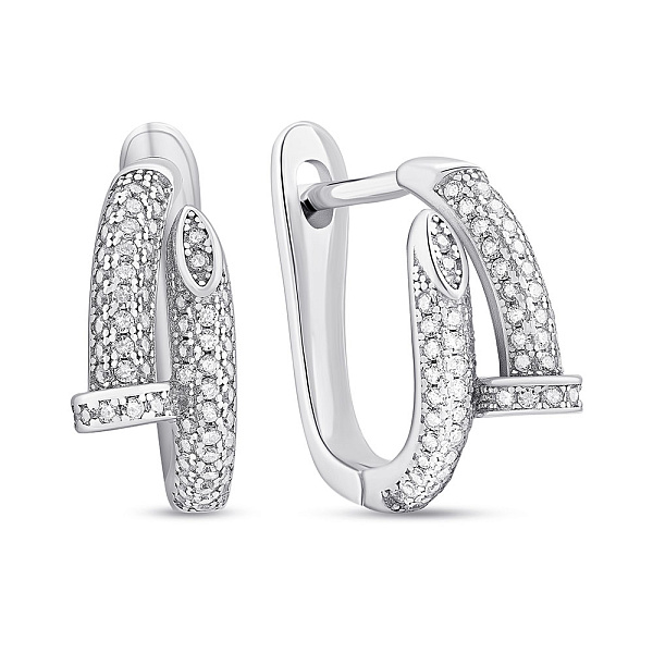 Серебряные серьги Гвоздь с фианитами (арт. 7502/9663) – изображение 1