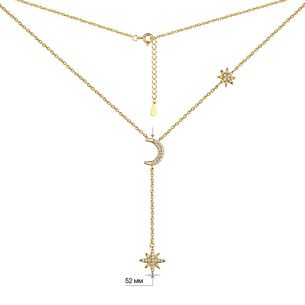 Серебряное колье Луна с фианитами (арт. 7507/1926ж) – изображение 3