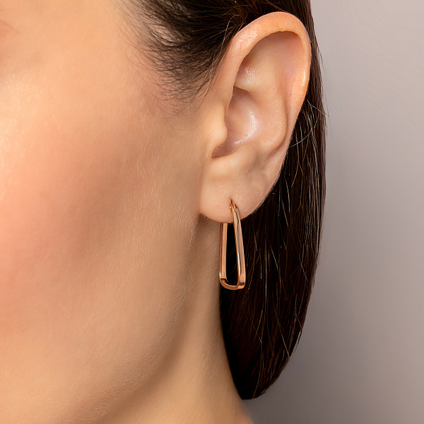 Серьги из красного золота без камней (арт. 1091156/25) – изображение 2