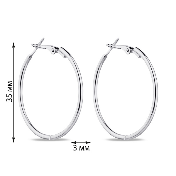Сережки-кольца из серебра (арт. 7502/1814/35) – изображение 2