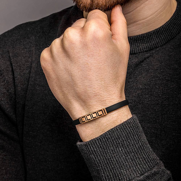 Браслет из каучука с золотой вставкой (арт. 326563) – изображение 2