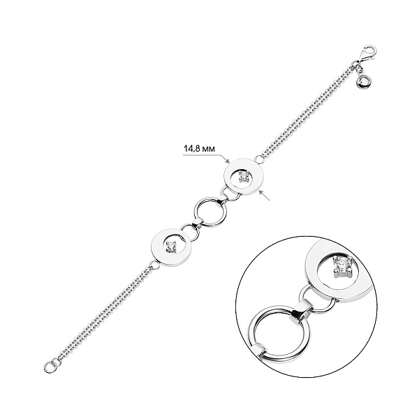 Браслет из белого золота с фианитами (арт. 324684бП1) – изображение 2