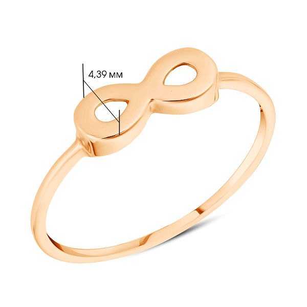 Кольцо «Бесконечность» из красного золота (арт. 154669) – изображение 5