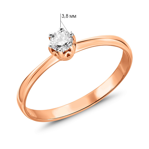 Кольцо для помолвки из золота с бриллиантом (арт. 1107141201) – изображение 4
