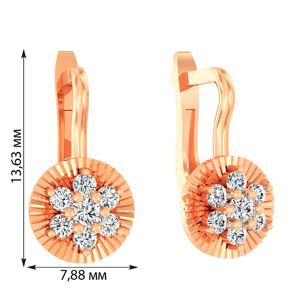 Детские золотые серьги с фианитами (арт. 110510) – изображение 2