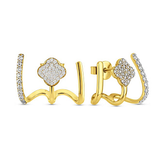 Фото Пусеты из желтого золота с бриллиантами (арт. Т011869030ж)