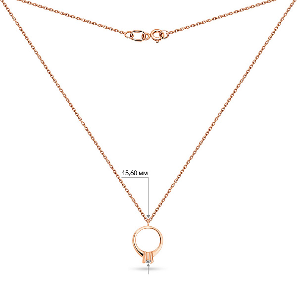 Колье из красного золота с фианитом (арт. 351469) – изображение 3