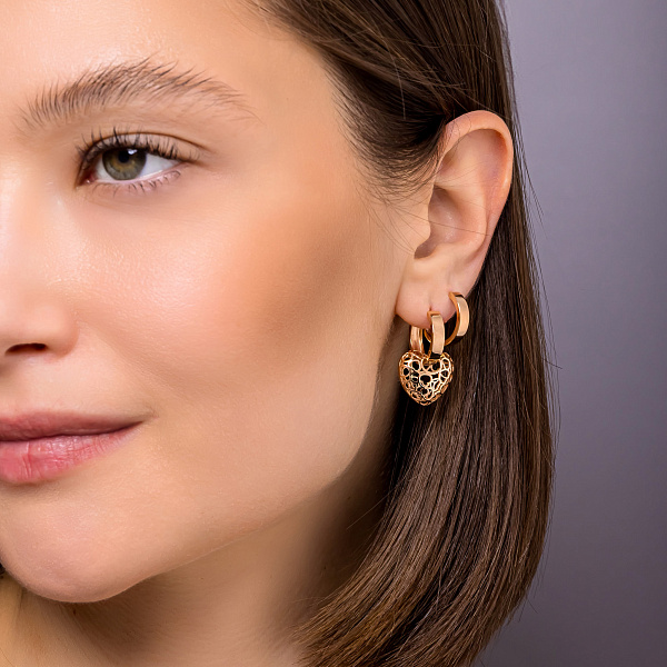 Золоті сережки Сердечка (арт. 1101026) – зображення 4