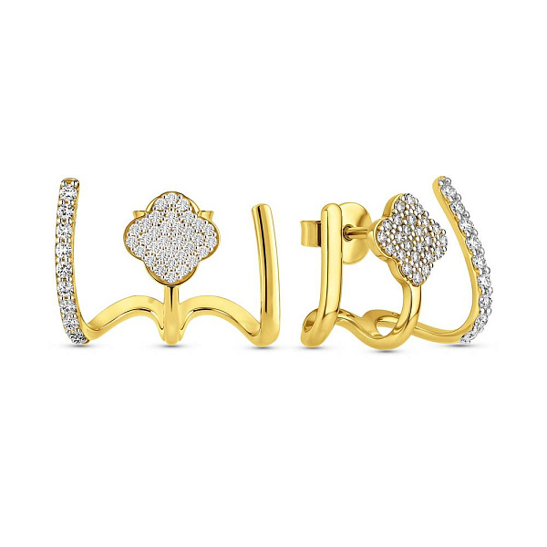 Пусеты из желтого золота с бриллиантами (арт. Т011869030ж) – изображение 1