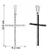 Хрестик двосторонній з білого золота з фіанітами (арт. 440419бч) – зображення 2