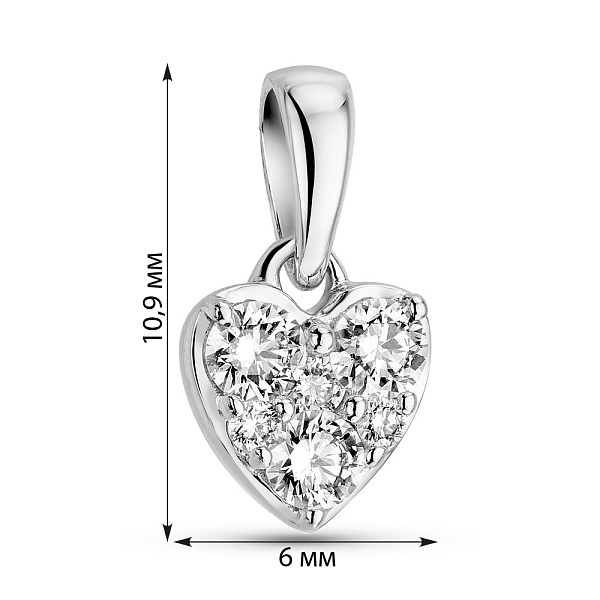 Золотой кулон Сердечко с бриллиантами (арт. П341556020б) – изображение 2