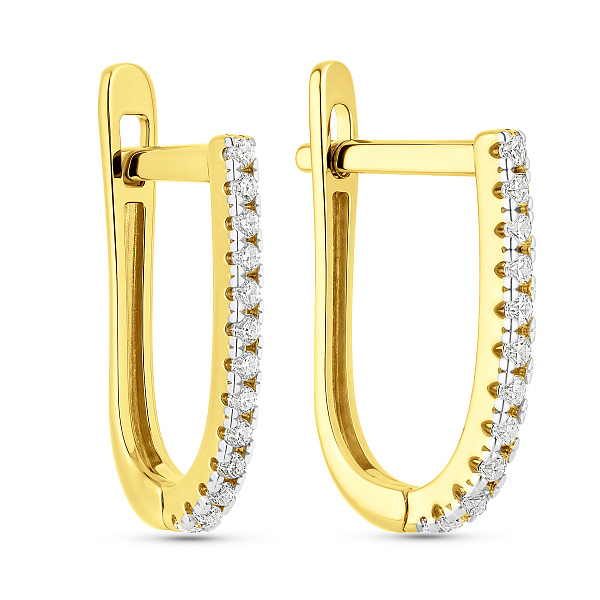Серьги из желтого золота с фианитами (арт. 110850ж) – изображение 1