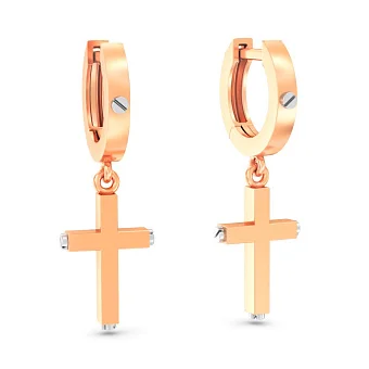 Золотые серьги с крестиками (арт. 1101098)