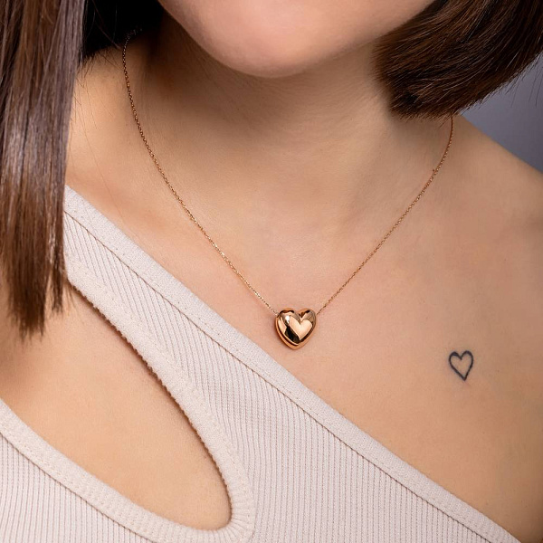 Двустороннее колье из красного золота Сердце (арт. 360195) – изображение 4