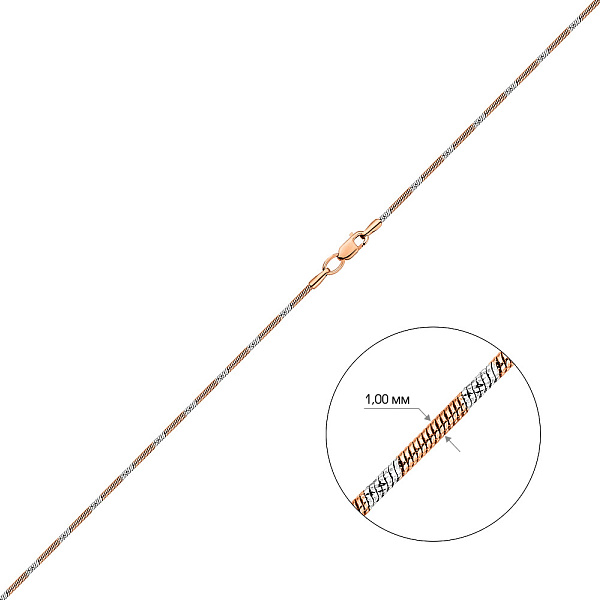 Золотая цепочка с родированием плетения Снейк (арт. ц304208р) – изображение 1