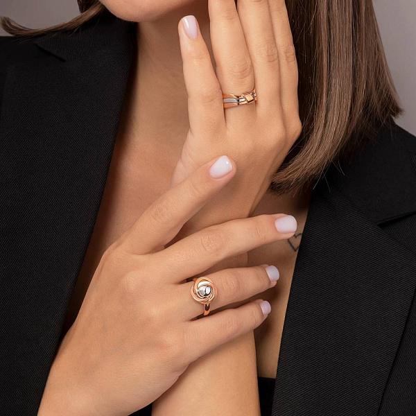 Кольцо из красного и белого золота (арт. 155490/1кб) – изображение 3