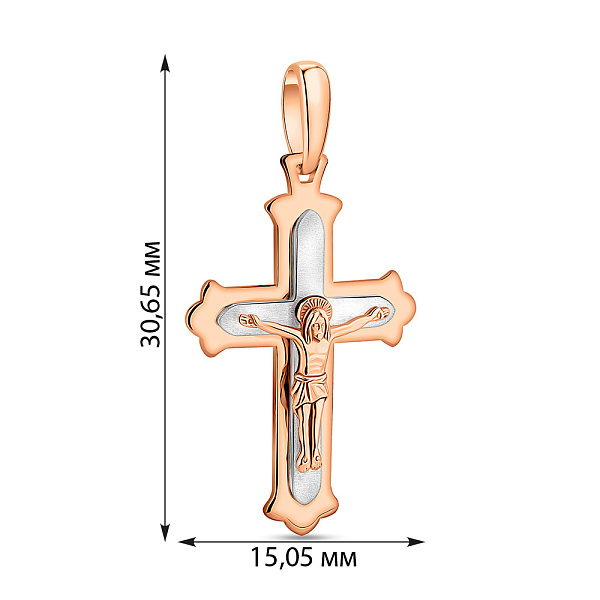 Золотий натільний хрестик з розп'яттям (арт. 501613кб) – зображення 2