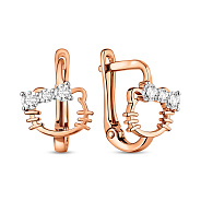 Фото Детские серьги Котята из красного золота (арт. 110918)