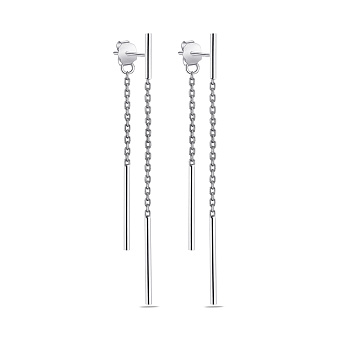 Серьги-пусеты из серебра с подвесками (арт. 7518/6333)