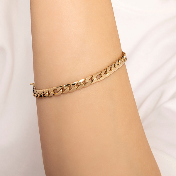 Широкий золотой браслет в желтом цвете металла (арт. 325470ж) – изображение 2