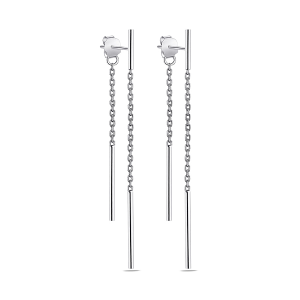 Сережки-пусети зі срібла з підвісками (арт. 7518/6333) – зображення 1