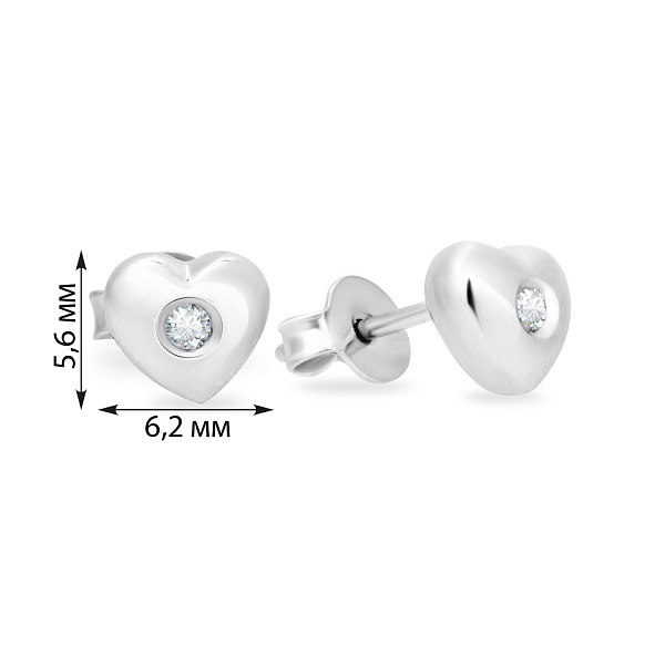 Золоті сережки пусети з діамантом (арт. С041030005б) – зображення 4