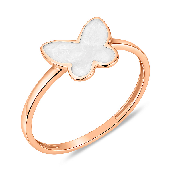 Кольцо из красного золота Бабочки с эмалью (арт. 141208еп) – изображение 1