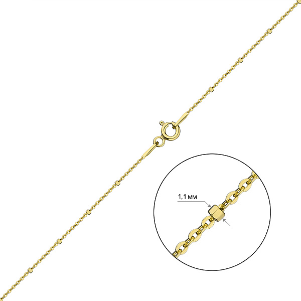 Срібний ланцюжок з жовтим родіюванням плетіння Якірне фантазійне (арт. 03010402ж) – зображення 2