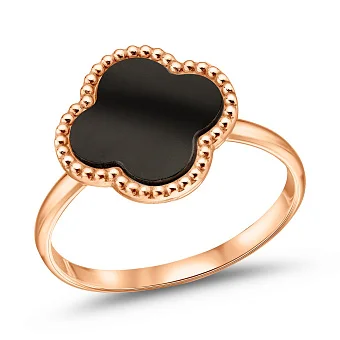 Золотое кольцо с ониксом (арт. 156516/10о)