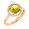 Кольцо из красного золота с цитрином и фианитами (арт. 141158Пц) – изображение 2