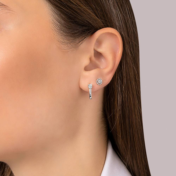 Сережки з білого золота з діамантами (арт. С011807010б) – зображення 2