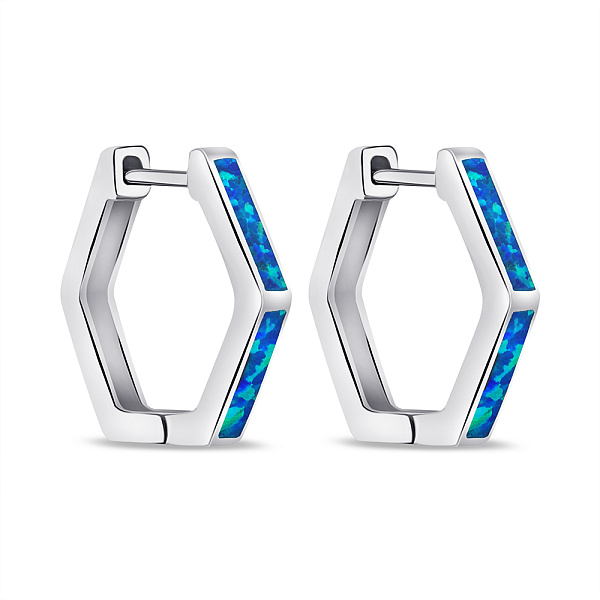 Срібні сережки з опалом (арт. 7502/9451/20Пос) – зображення 1