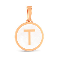 Золотой подвес Буква Т с эмалью (арт. 440995еп)
