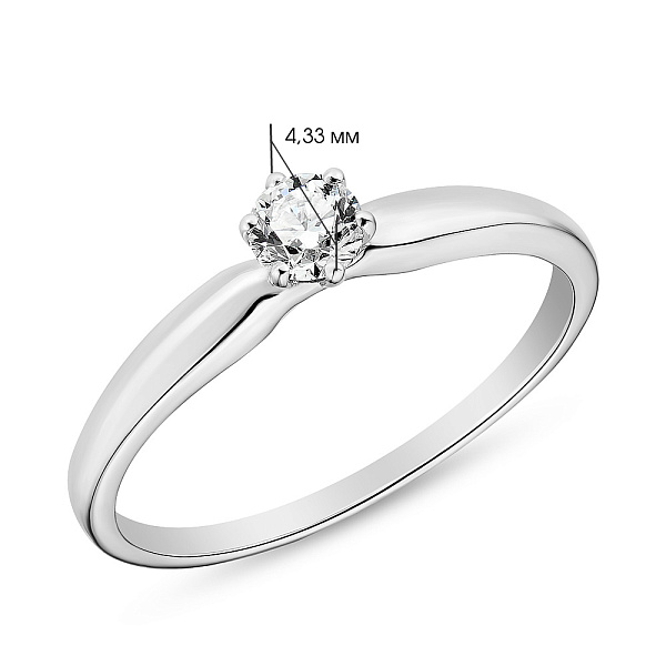 Каблучка з золота з одним діамантом (арт. К341150020б) – зображення 7