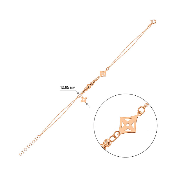 Браслет з червоного золота (арт. 326925) – зображення 3