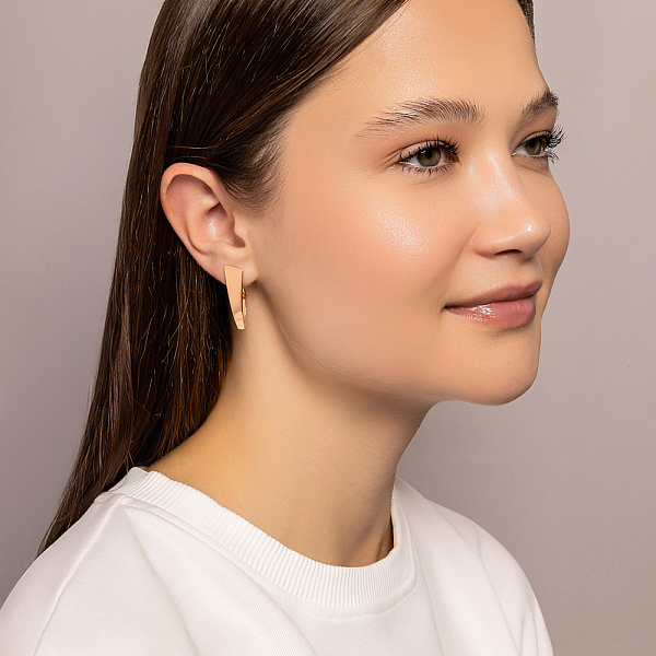 Серьги из красного золота без камней (арт. 110886) – изображение 4