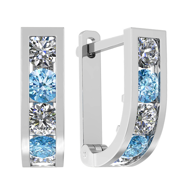 Детские золотые серьги с фианитами (арт. 110122бг) – изображение 1