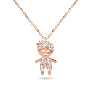 Кольє з червоного золота «Дівчинка» з фіанітами (арт. 351225)